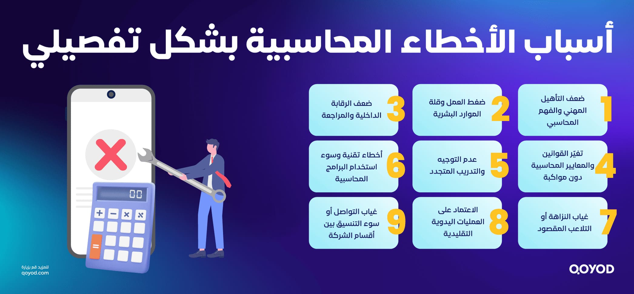 أسباب الأخطاء المحاسبية بشكل تفصيلي
