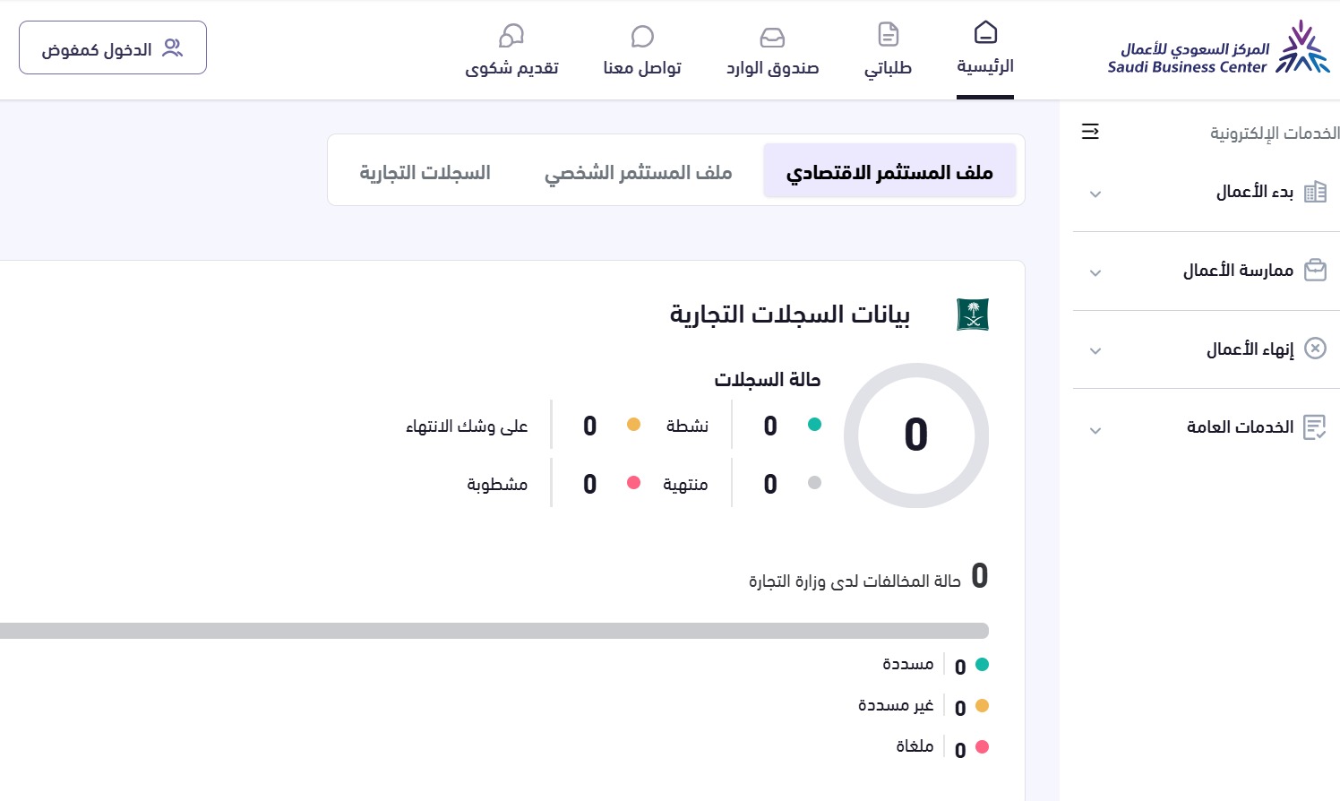 استعراض الخدمات المتاحة المركز السعودي للأعمال: دعم شامل لرواد الأعمال والمشاريع الناشئة - قيود استعراض الخدمات المتاحة
