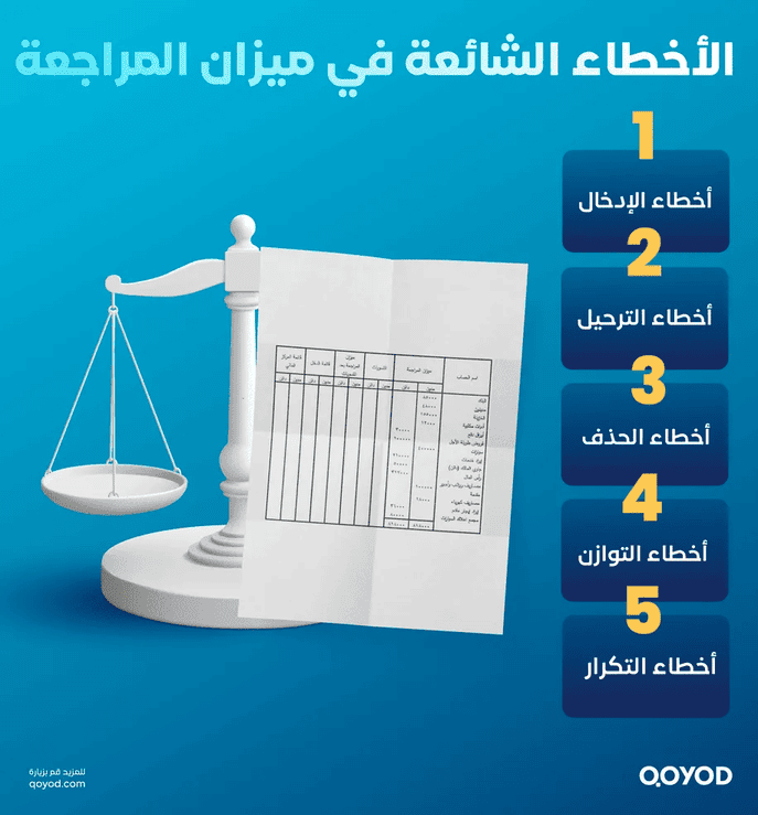 الأخطاء الشائعة في ميزان المراجعة