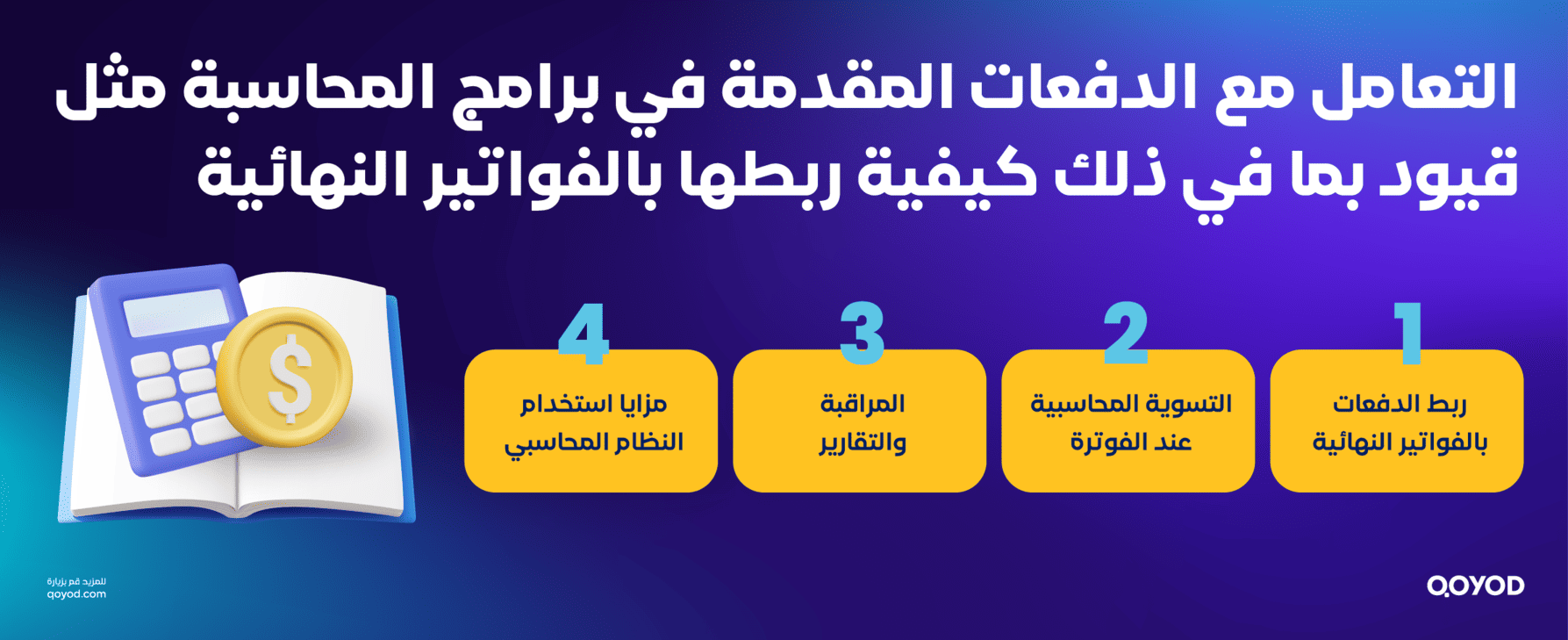 التعامل مع الدفعات المقدمة في برامج المحاسبة مثل قيود بما في ذلك كيفية ربطها بالفواتير النهائية