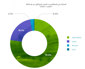 المنشآت في المملكة حسب الحجم الربع الأول من عام 2022