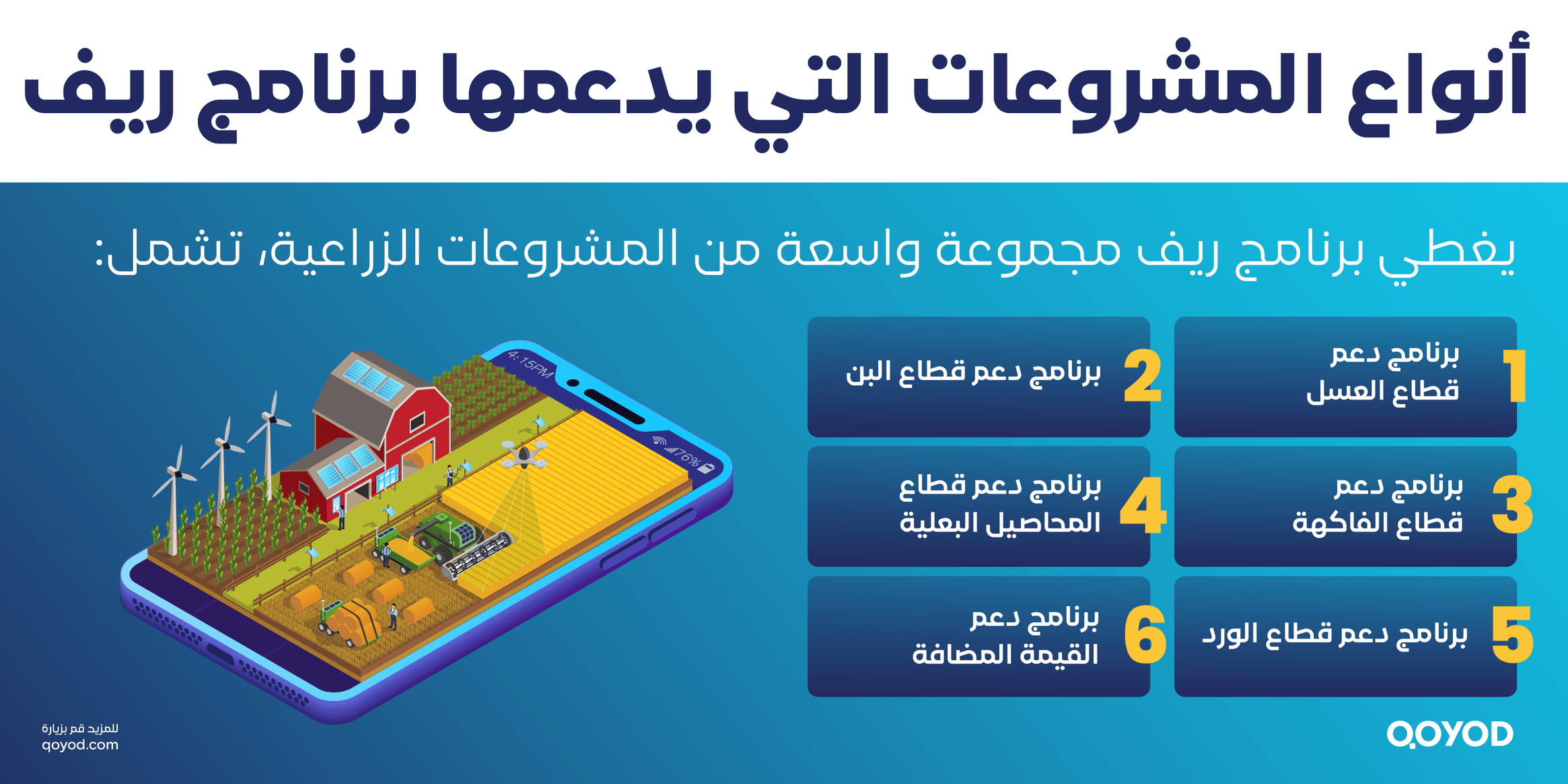 أنواع المشروعات التي يدعمها برنامج ريف