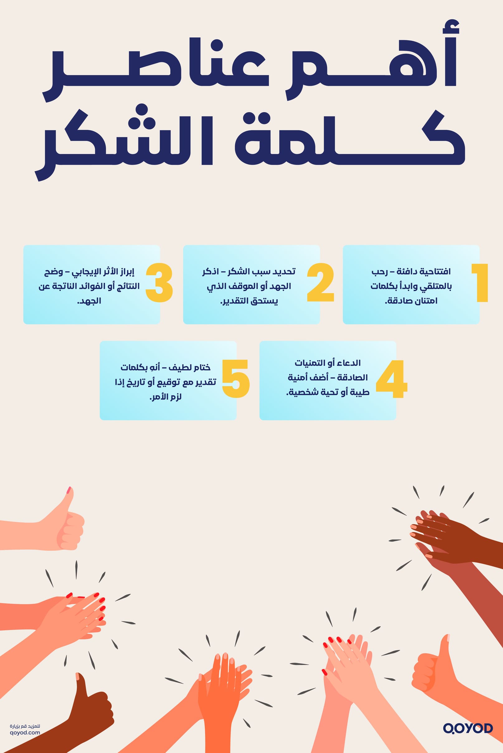 أهم عناصر كلمة الشكر