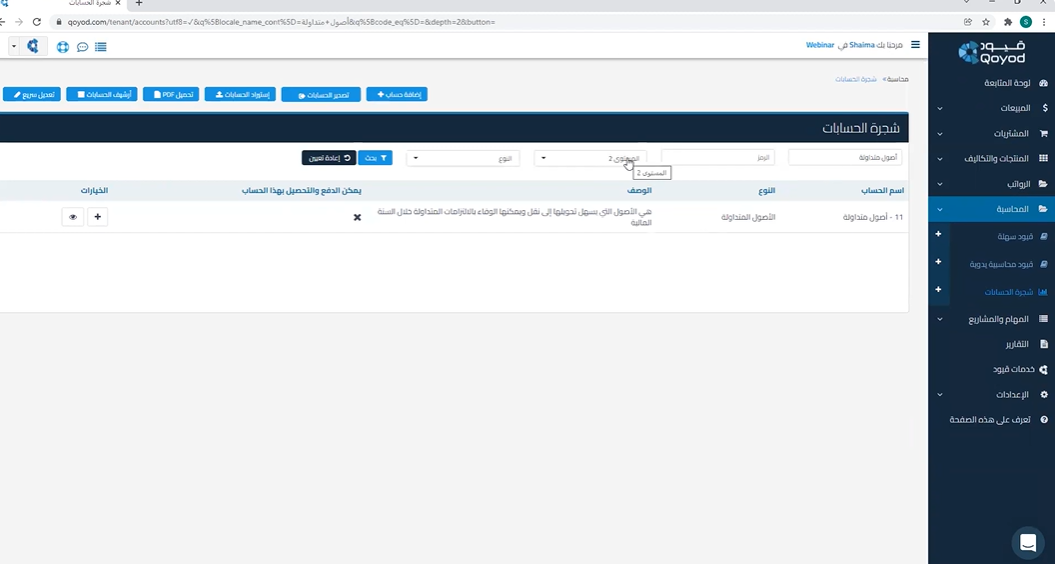 تعرف على مزايا برنامج قيود المحاسبي I شجرة الحسابات