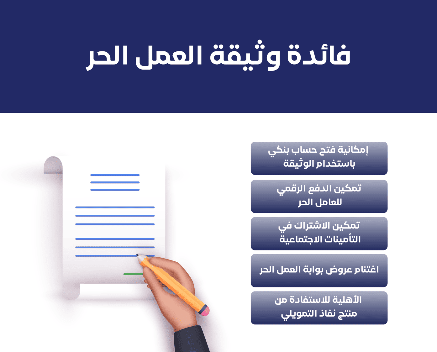 فائدة وثيقة العمل الحر